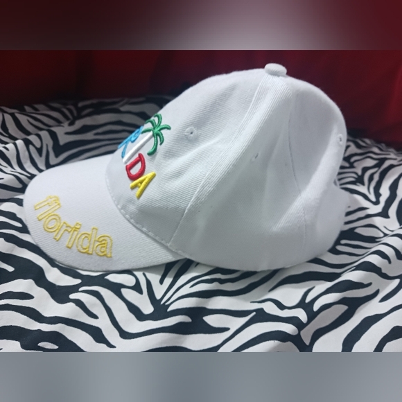 Men Florida multicolor embroidery white adjustable snap hat - Picture 3 of 10